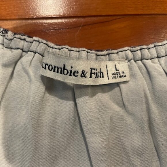 Abercrombie & Fitch Gingham Tie Cropped Linen Blend Top/Shirt - Women's Large - Picture 4 of 4